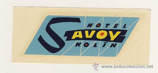 Etiquetas antiguas: Etiqueta Hotel   -  HOTEL  SAVOY- KOL&Iacute;N-CESKE- CHESCOLOVAQUIA-MEDIDAS  50 X 105  mm,