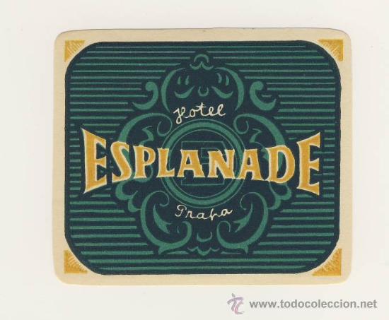 Etiquetas antiguas: Etiqueta Hotel - CHESCOLOVAQUIA-- HOTEL ESPLANADE- PRAHA- CSSR-MEDIDAS 90X75 mm