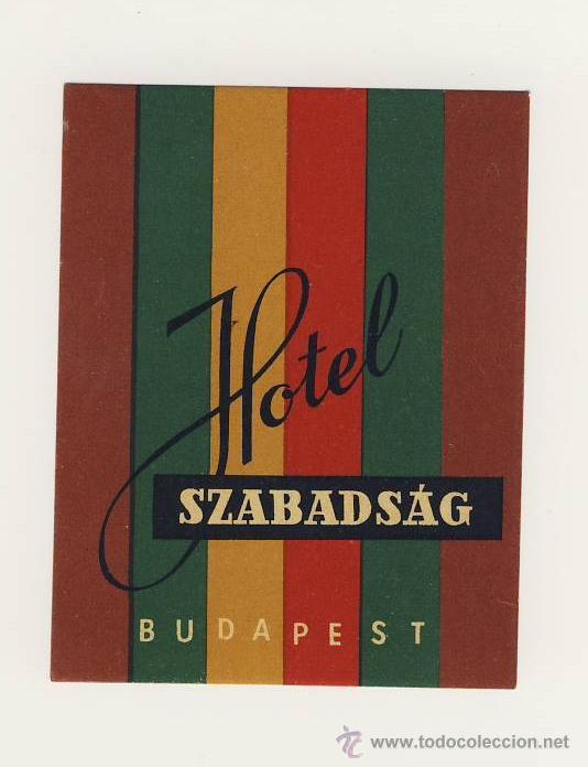 Etiquetas antiguas: Etiqueta Hotel   -  HOTEL  SZABADS&Aacute;G-  BUDAPEST-HUNGRIA-MEDIDAS  IRREGUAR 72 X 90  mm