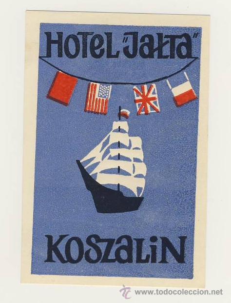 Etiquetas antiguas: Etiqueta Hotel   -  HOTEL  JALTA- KOSZALIN  -POLONIA-  ILUSTRACION-MEDIDAS    65X95 mm