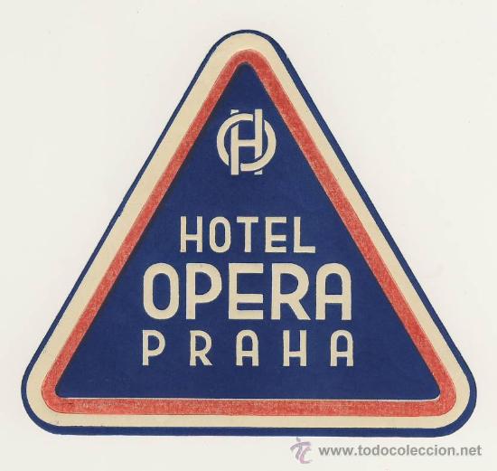 Etiquetas antiguas: Etiqueta Hotel -  POLONIA  -  HOTEL   OPERA --  PRAGA-  POLONIA - MEDIDAS  112 X 130 mm