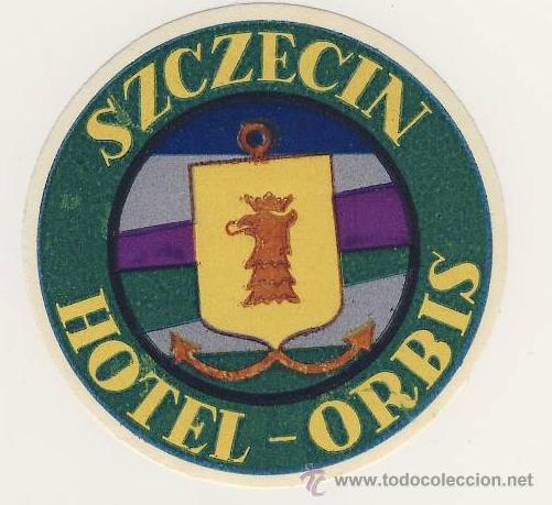 Etiquetas antiguas: Etiqueta Hotel - POLONIA HOTEL ORBIS- SZCZECIN- MEDIDAS DIAMETRO 75 mm