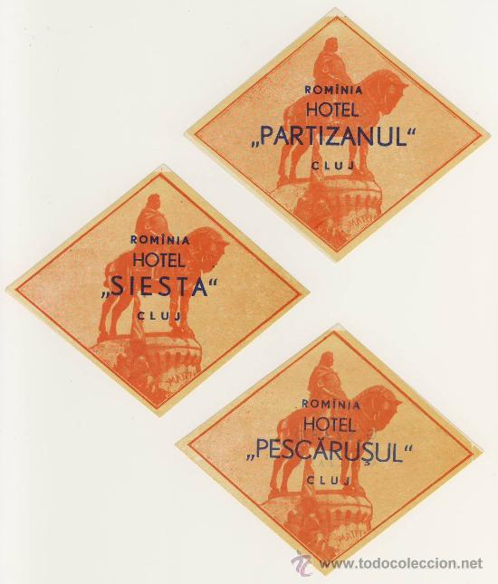 Etiquetas antiguas: Etiqueta Hotel   -  HOTEL   SIESTA- PESCARUSUL-PARTIZANUL-CLUJ  - RUMANIA -  ILUSTRACIONES