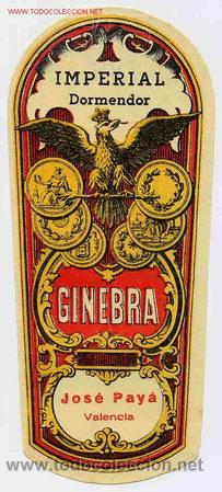 Etiquetas antiguas: ETIQUETA GINEBRA IMPERIAL EA33