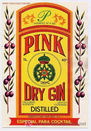 Etiquetas antiguas: ETIQUETA GINEBRA PINK EA58