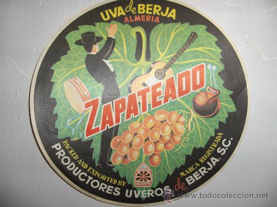 Etichette antiche: ETIQUETA UVAS DE BARRIL MARCA PRODUCTORES DE BERJA ALMERIA ,