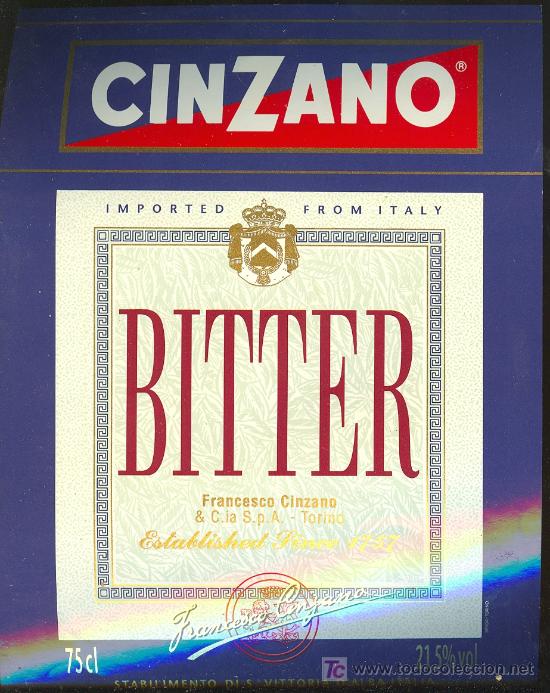 Etiquetas antiguas: ETIQUETA CINZANO - Foto 1