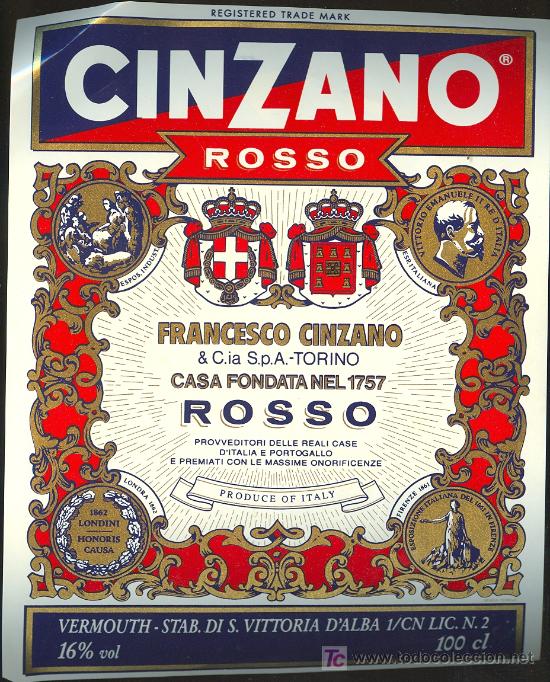 Etiquetas antiguas: ETIQUETA CINZANO - Foto 1