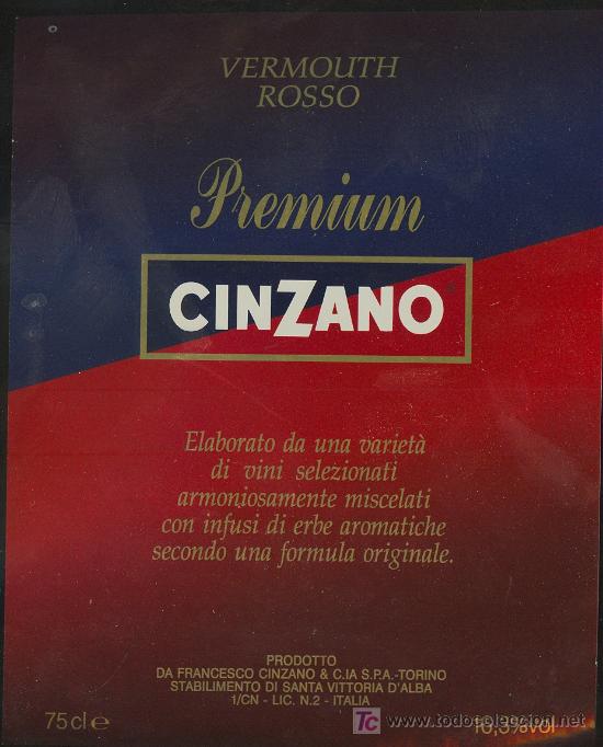 Etiquetas antiguas: ETIQUETA CINZANO - Foto 1