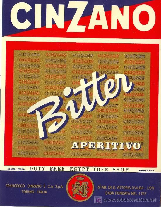 Etiquetas antiguas: ETIQUETA CINZANO - Foto 1