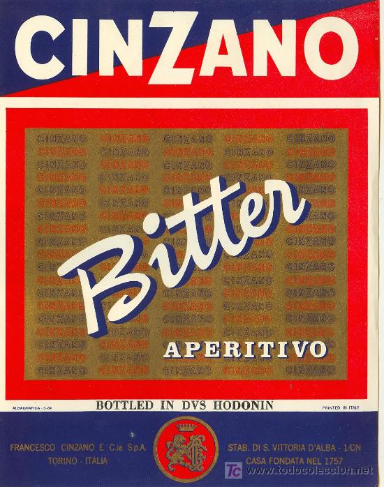 Etiquetas antiguas: ETIQUETA CINZANO - Foto 1