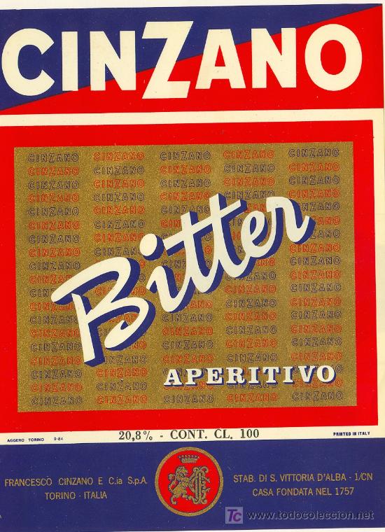 Etiquetas antiguas: ETIQUETA CINZANO - Foto 1