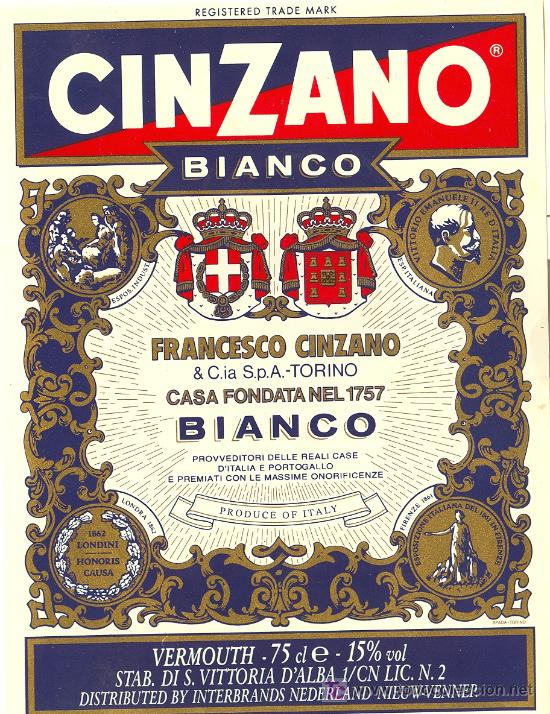 Etiquetas antiguas: ETIQUETA CINZANO - Foto 1