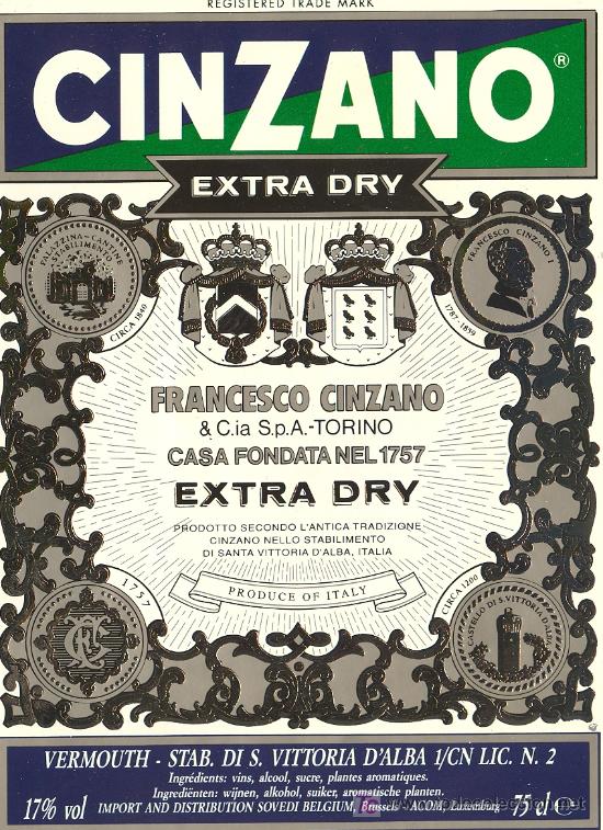 Etiquetas antiguas: ETIQUETA CINZANO - Foto 1