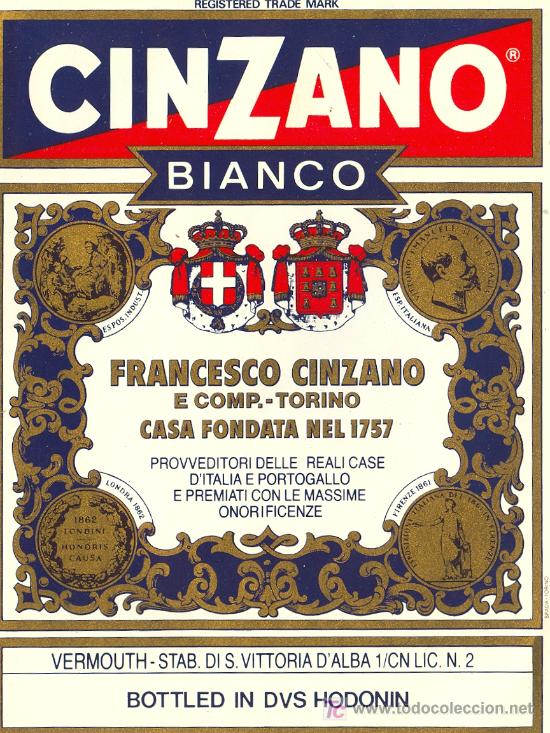 Etiquetas antiguas: ETIQUETA CINZANO - Foto 1