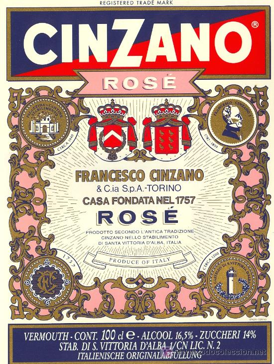 Etiquetas antiguas: ETIQUETA CINZANO - Foto 1