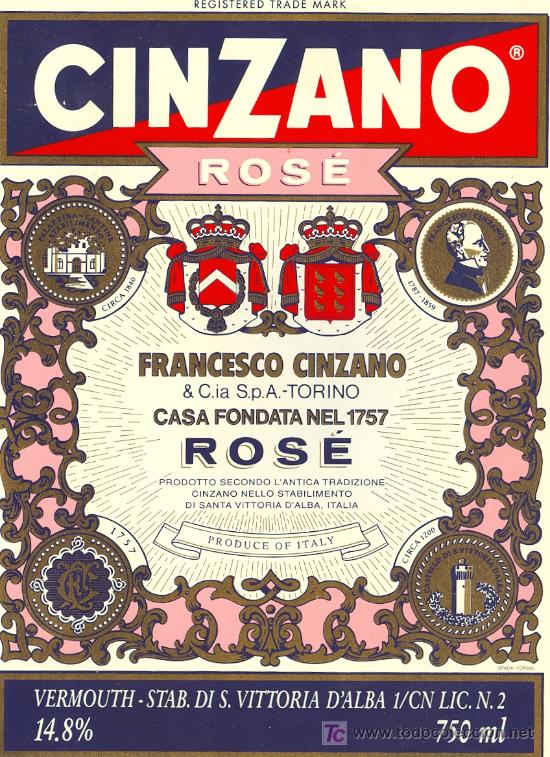 Etiquetas antiguas: ETIQUETA CINZANO - Foto 1