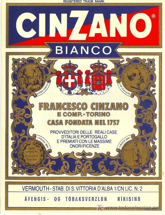 Etiquetas antiguas: ETIQUETA CINZANO - Foto 1