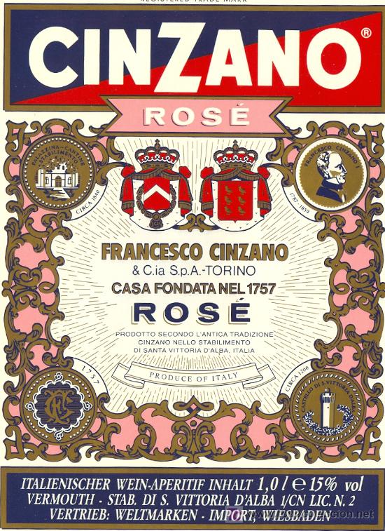 Etiquetas antiguas: ETIQUETA CINZANO - Foto 1