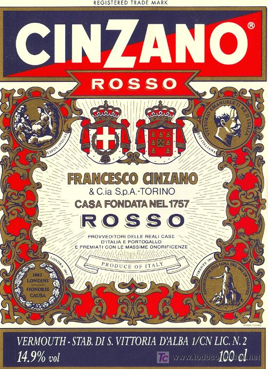 Etiquetas antiguas: ETIQUETA CINZANO - Foto 1