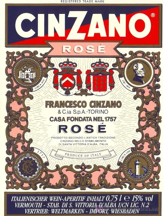 Etiquetas antiguas: ETIQUETA CINZANO - Foto 1