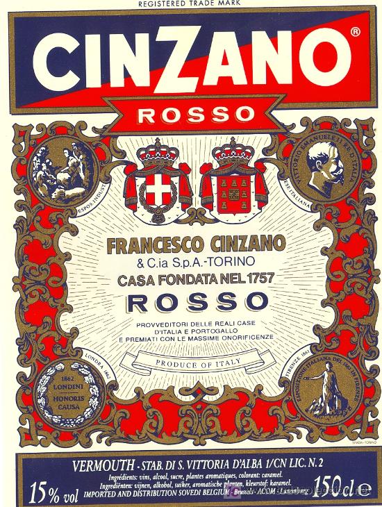 Etiquetas antiguas: ETIQUETA CINZANO - Foto 1