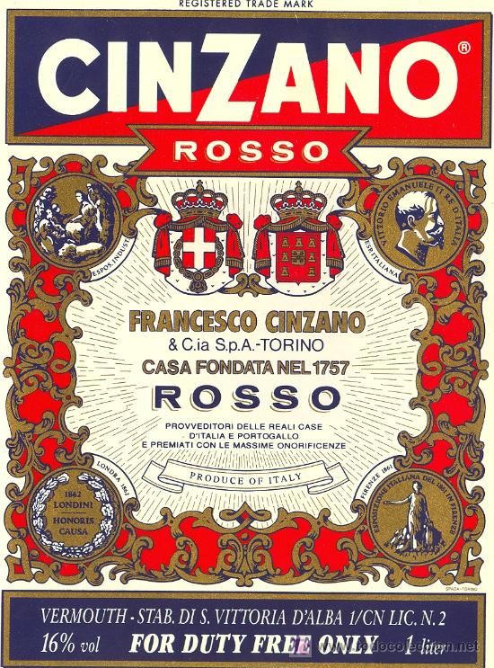 Etiquetas antiguas: ETIQUETA CINZANO - Foto 1