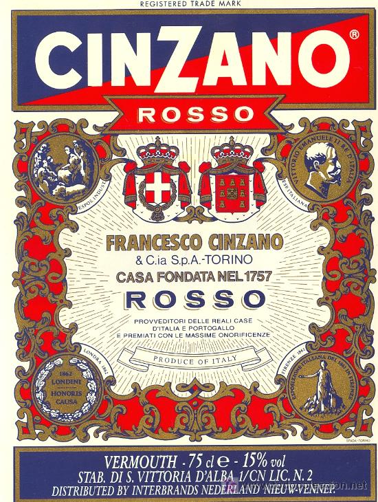 Etiquetas antiguas: ETIQUETA CINZANO - Foto 1