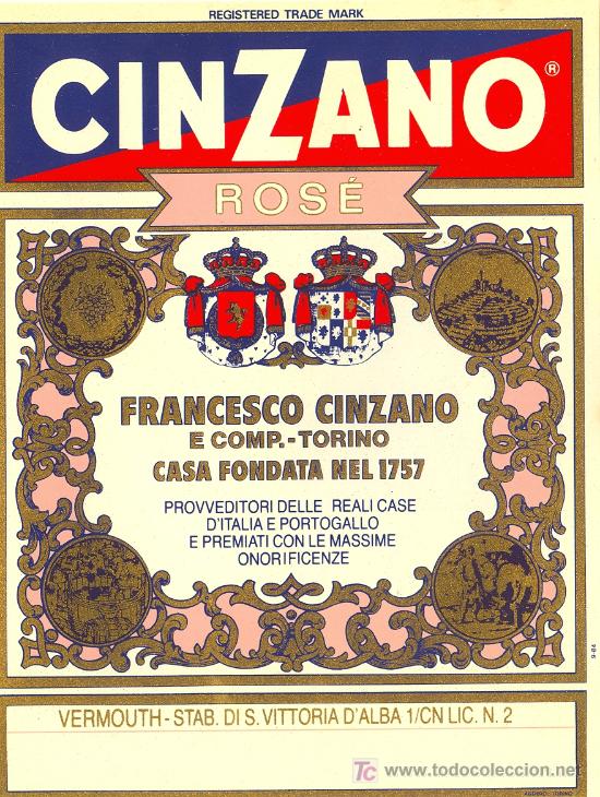 Etiquetas antiguas: ETIQUETA CINZANO - Foto 1