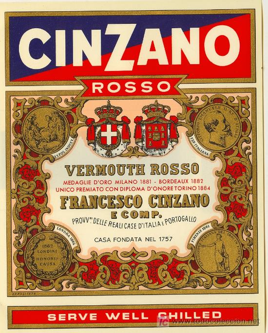 Etiquetas antiguas: ETIQUETA CINZANO - Foto 1