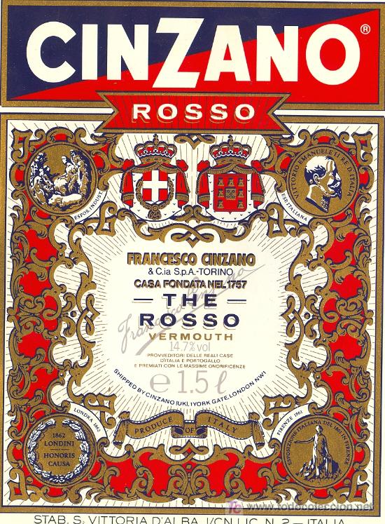 Etiquetas antiguas: ETIQUETA CINZANO - Foto 1