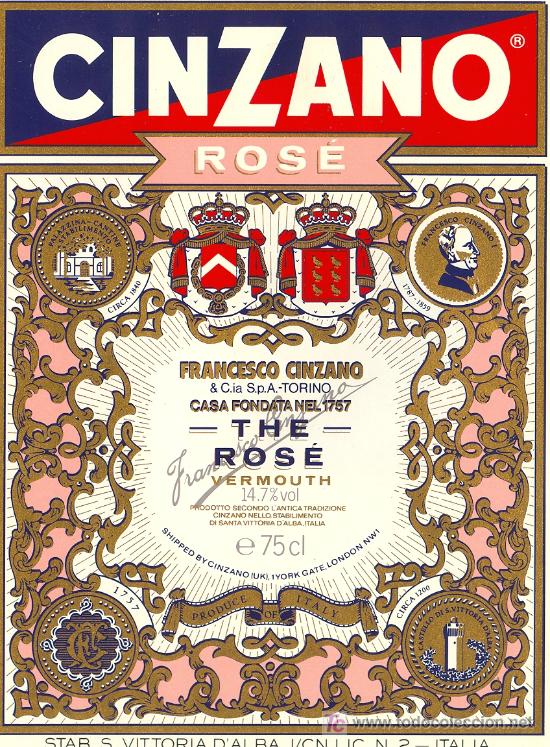 Etiquetas antiguas: ETIQUETA CINZANO - Foto 1