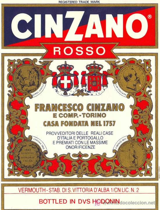 Etiquetas antiguas: ETIQUETA CINZANO - Foto 1