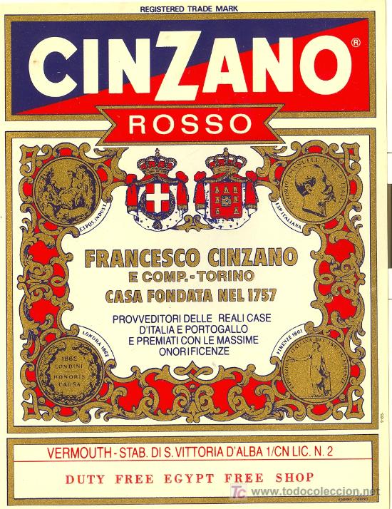 Etiquetas antiguas: ETIQUETA CINZANO - Foto 1