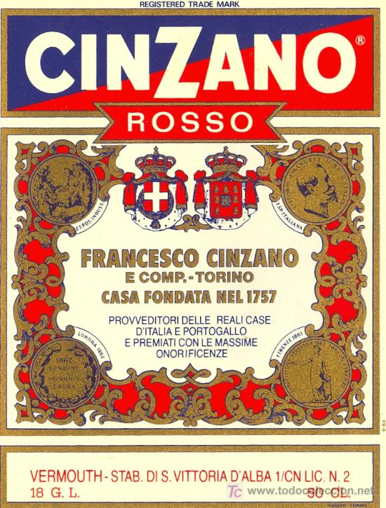 Etiquetas antiguas: ETIQUETA CINZANO - Foto 1