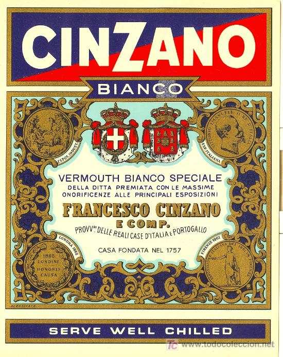 Etiquetas antiguas: ETIQUETA CINZANO - Foto 1