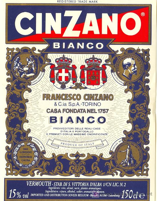 Etiquetas antiguas: ETIQUETA CINZANO - Foto 1