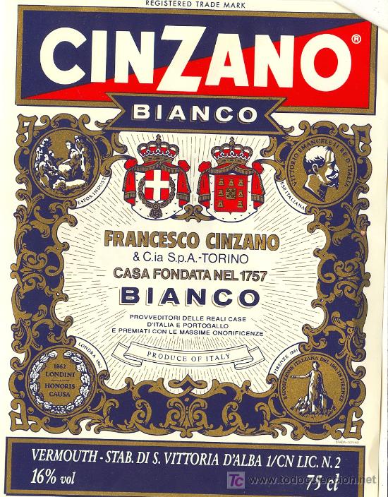 Etiquetas antiguas: ETIQUETA CINZANO - Foto 1