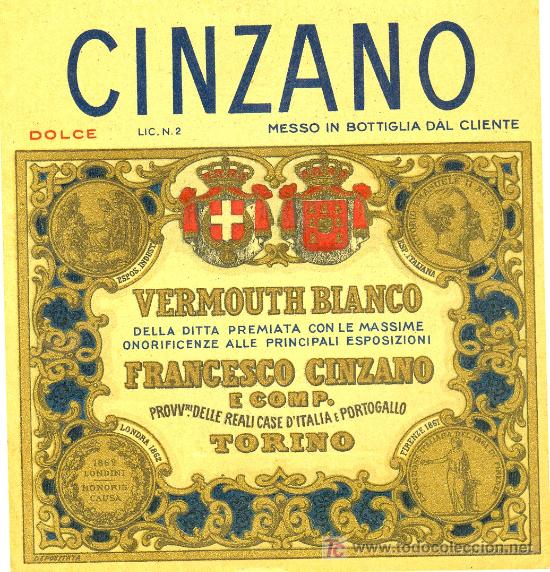 Etiquetas antiguas: ETIQUETA CINZANO. - Foto 1