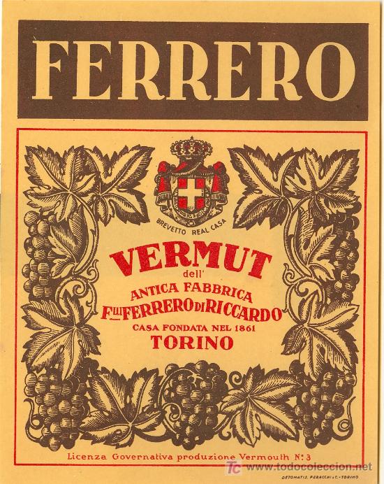 Etiquetas antiguas: ETIQUETA FERRERO - Foto 1