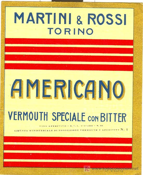 Etiquetas antiguas: ETIQUETA MARTINI & ROSSI - Foto 1