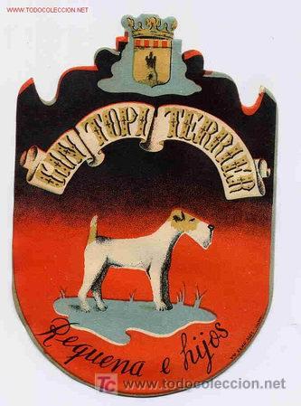 Etiquetas antiguas: ETIQUETA GINEBRA GIN TOPI TERRIER EA118
