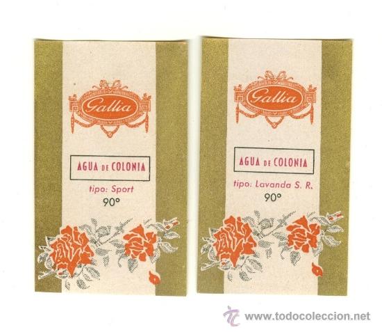 Etiquetas antiguas: Lote de 2 etiquetas de agua de colonia
