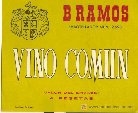 Etiquetas antiguas: ETIQUETA DE VINO - Foto 1