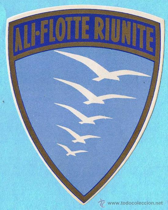 Etiquetas antiguas: ALI FLOTTE RIUNITE. COMPA&Ntilde;IA A&Eacute;REA ITALIANA EN SERVICIO HASTA 1952.