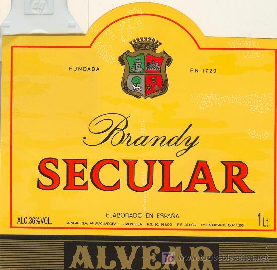 Etiquetas antiguas: ETIQUETA DE BRANDY - Foto 1