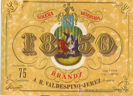 Etiquetas antiguas: ETIQUETA DE BRANDY - Foto 1