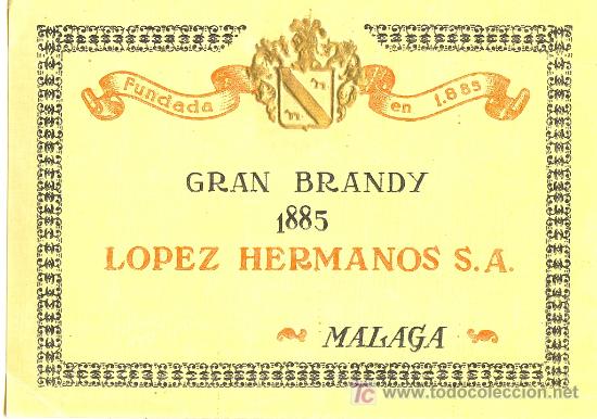 Etiquetas antiguas: ETIQUETA DE BRANDY - Foto 1