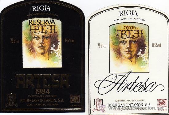 Etiquetas antiguas: ETIQUETAS DE VINO,BODEGAS ONTA&Ntilde;ON-QUEL (LA RIOJA)