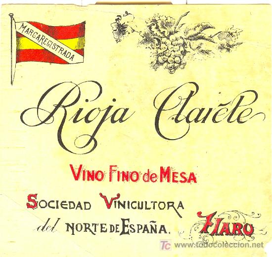 Alte Etiketten: ETIQUETA ANTIGUA DE VINO RIOJA CA&Ntilde;ETE